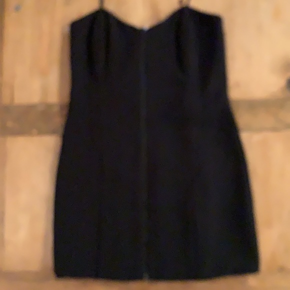 𝅺nwt Backstage Uptown Dress Black Mini Zipper Dress LBD Revolve M - Picture 3 of 7
